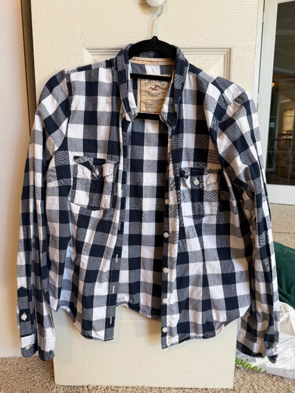 Hollister 25 Years Limited Edition Black White Plaid Shirt Size L - Picture 2 of 4